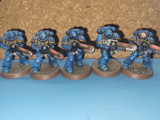 Warhammer 40k Ultramarines Well Painted Hellblasters 5x Space Marines (#8860) JJ1