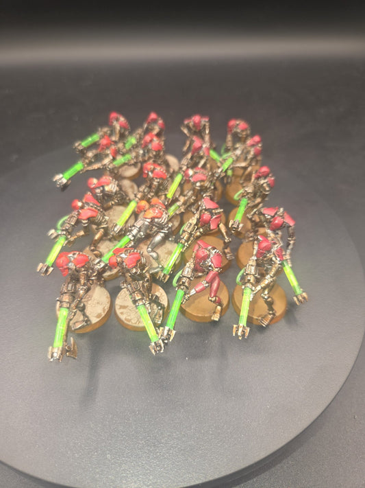 Warhammer 40K Necron Warriors x20 Old Sculpt Painted OOP Green Rod 1