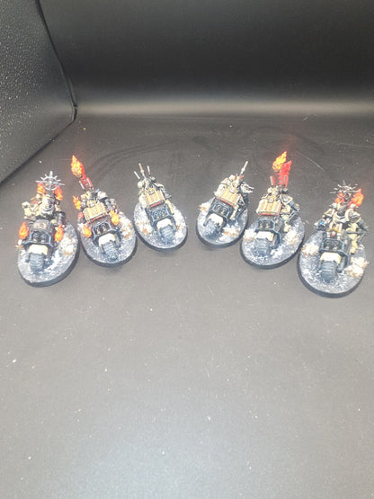 Warhammer 40k Dark Angels Ravenwing Black Knights x6 Painted & kitbashed0