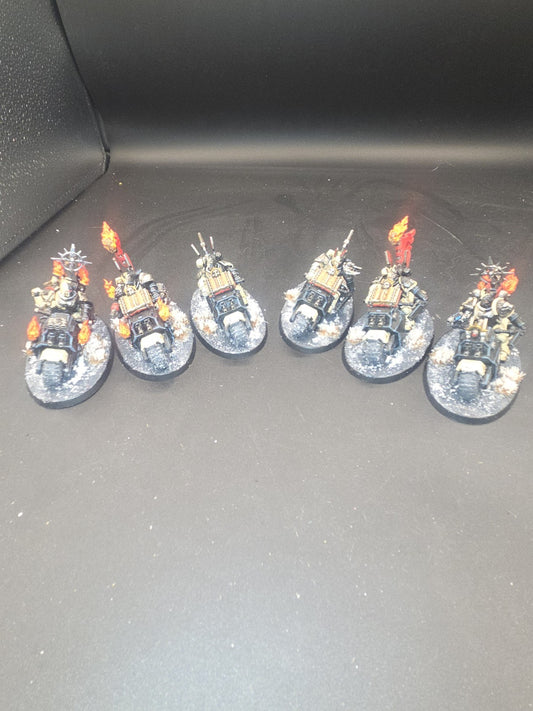 Warhammer 40k Dark Angels Ravenwing Black Knights x6 Painted & kitbashed0
