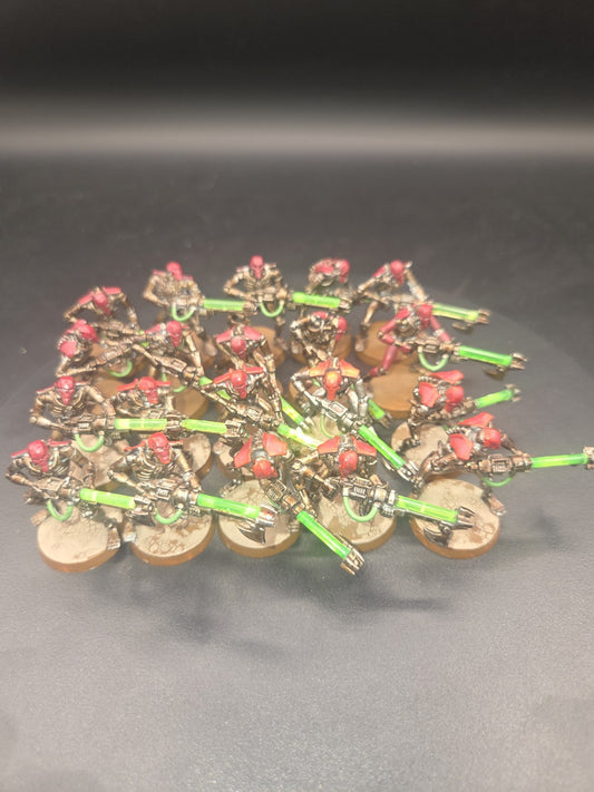 Warhammer 40K Necron Warriors x20 Old Sculpt Painted  OOP Green Rod 0