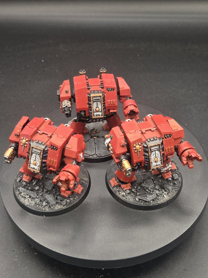 Warhammer 40K Blood Angels Dreadnought x3 Tabletop Ready paint.0