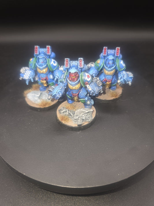 Warhammer 40k Space Marines Ultramarines Primaris Aggressors x3 Painted1