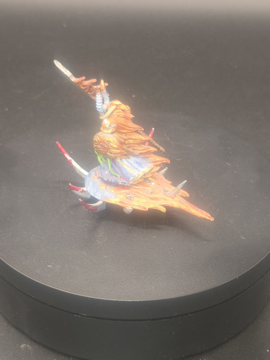 Warhammer Chaos Lord of Tzeentch on Flying Disc Metal - OOP - painted1