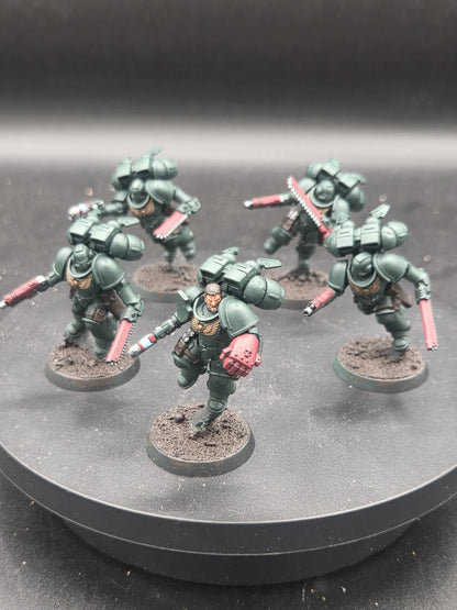 Warhammer 40K Space Marine Dark Angels Jump Pack intercessors x5 Tabletop Ready0